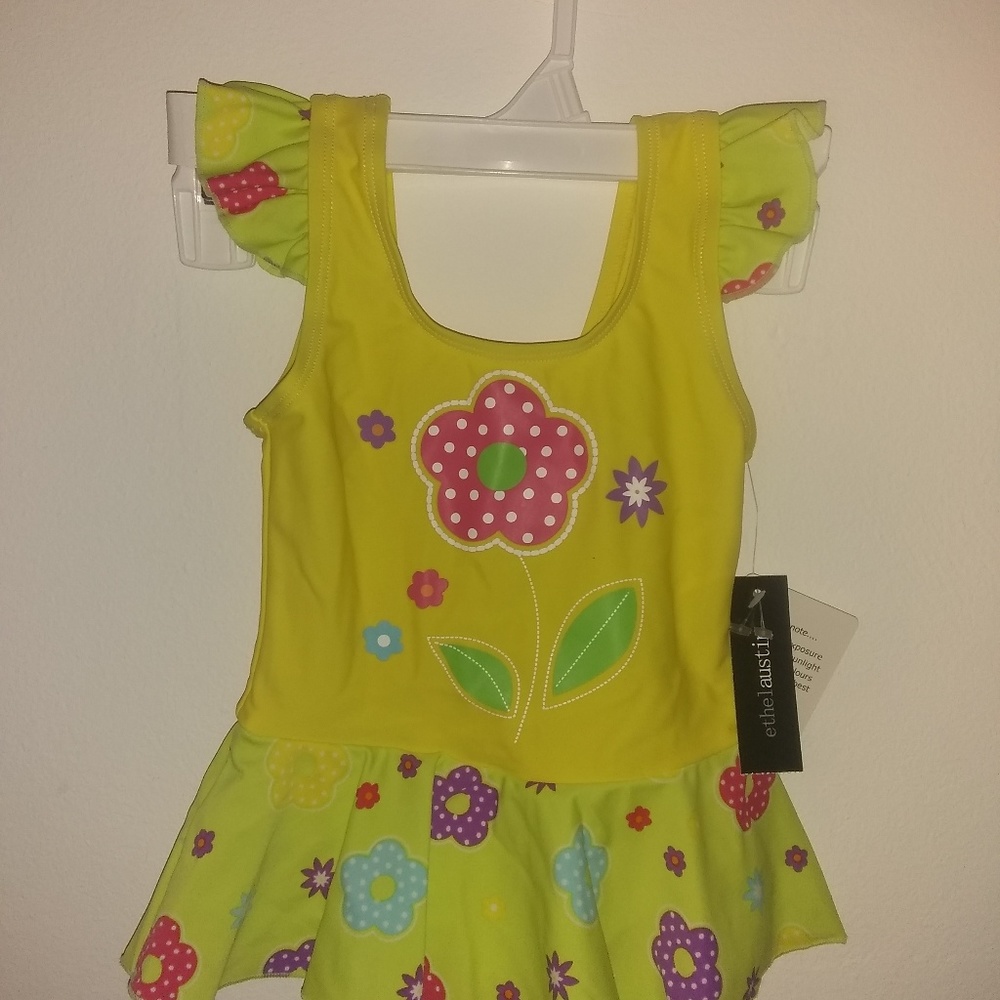 Ethel Austin Yellow Floral swimsuit.